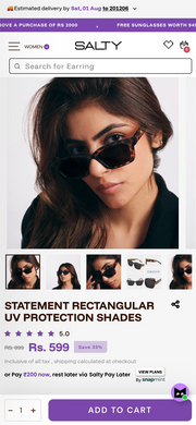 Statement Rectangular UV Protection Shades