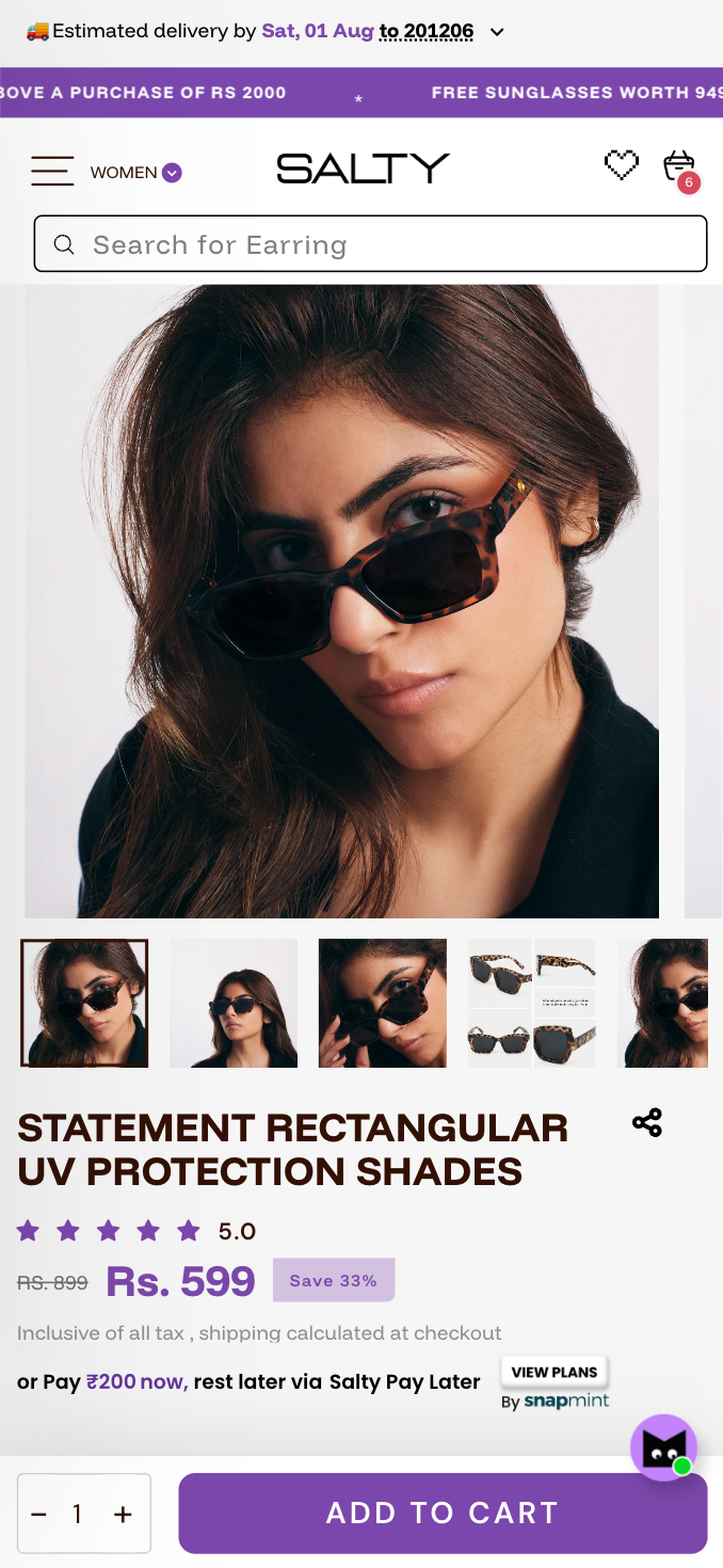 Statement Rectangular UV Protection Shades